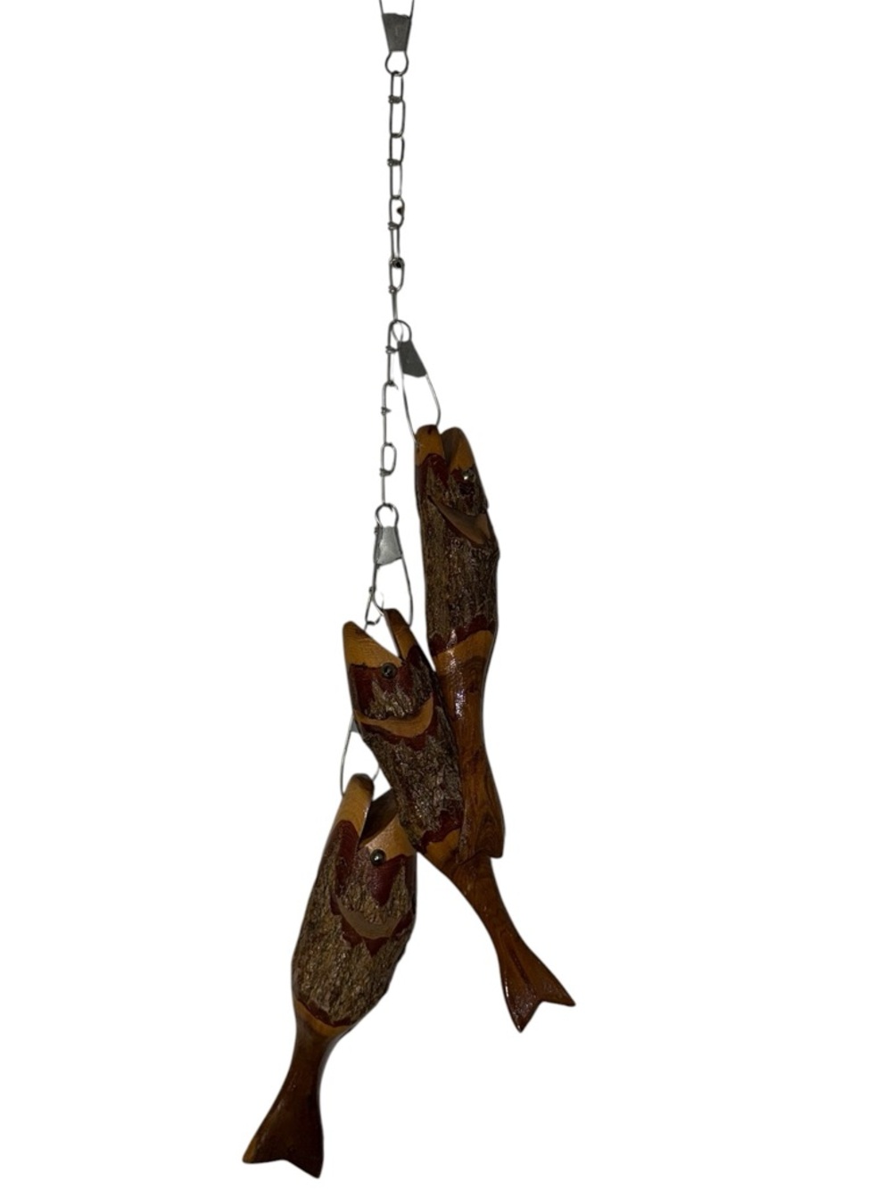 Rustic Wooden Fish Stringer Wall Hanging Decor 34” Vintage or Vintage Style